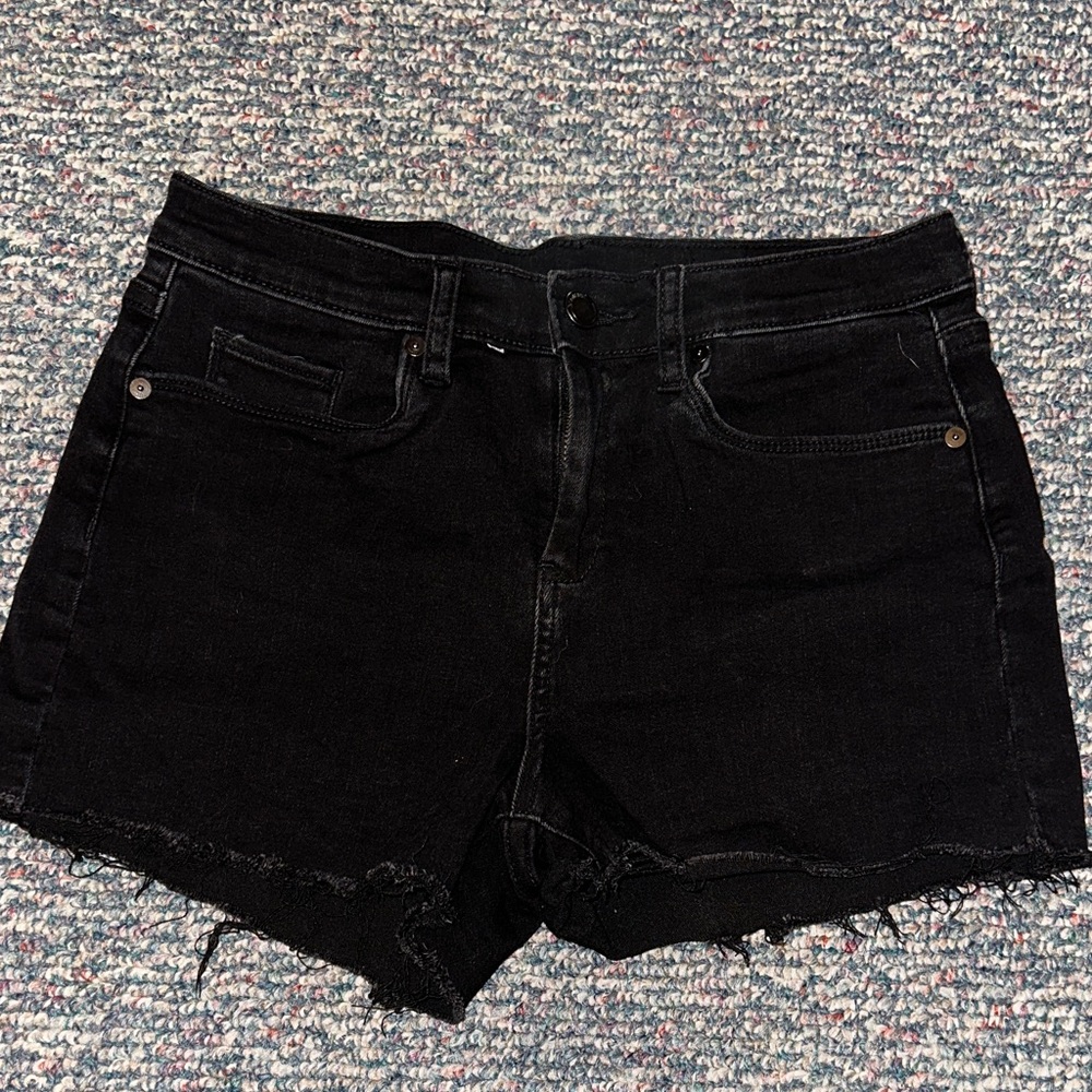 Classic Black Stretchy Denim Shorts